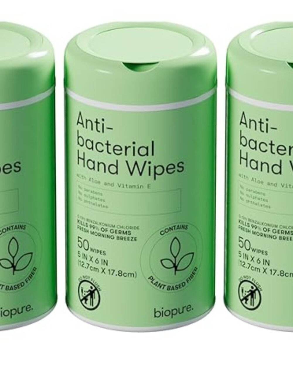 Biopure Anti-Bacterial Hand Wipes, 50-ct Packs (3 Pack)